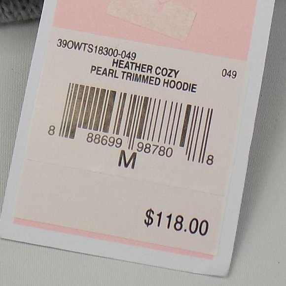 Juicy Couture Heather Cozy Peral Trimmed Hoodie Sweater Size M NEW WITH TAGS - Picture 7 of 8